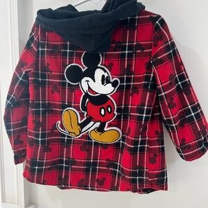 Disney Mickey Mouse Red Plaid Kids Hoodie